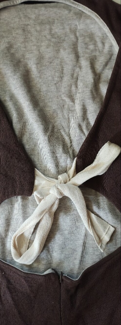 Sleeveless Brown Midi Knit Dress - Classic Minimalist - Picture 6 of 13